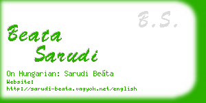 beata sarudi business card